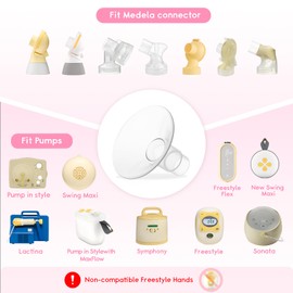 Breast Pump Parts for Medela,17mm Medela Flange Accessories with Pump in Style Parts Freestyle Flex Symphony Parts Swing Maxi Connector（2 Packs）