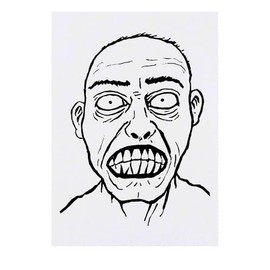 Large 'Zombie Face' Temporary Tattoo (TO00075389)
