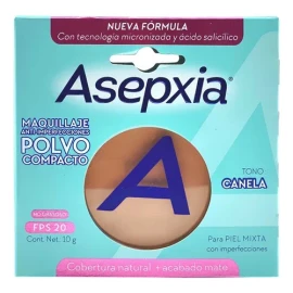 Maquillaje En Polvo Compacto Tono canela 10g Asepxia