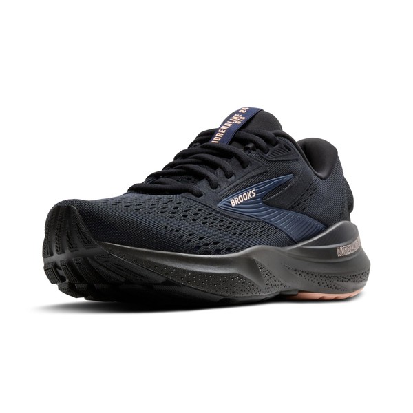 Brooks Women’s Adrenaline GTS 24 Supportive Running Shoe - Black/Peacoat/Peach