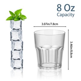 WCHOSOZH - 10 vasos de plástico, vasos de plástico, reutilizables, vasos de acrílico, transparente, 8 onzas, taza irrompible apilable para cerveza, vino, jugo de leche, fiesta y picnic