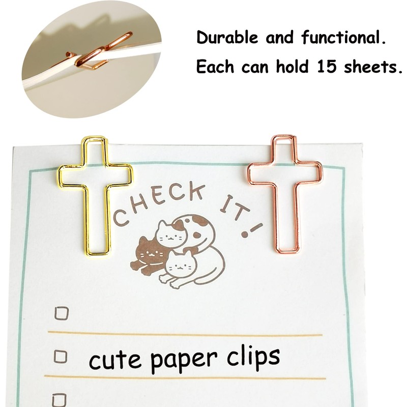 50 PCS Cross Paper Clips for Bible Study Supplies, Bible