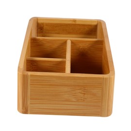 Gatuida 1pc Wooden Storage Box for Home Sundries and Cosmetics Multi-Compartment Organizer Practical Bamboo Container for Desktop Use Creative Storage for Home Organization