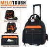 MELOTOUGH LED-Light Rolling Tool bag with Telescoping Handle Heavy Duty