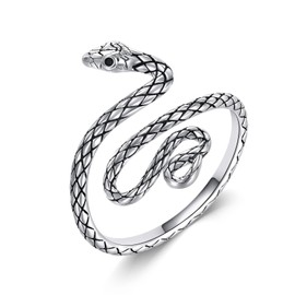 JERWLI Snake Ring 925 Sterling Sliver Snake Jewelry Gifts for Women