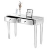 Bonnlo Mirrored Console Table with 2 Drawers Silver Desk