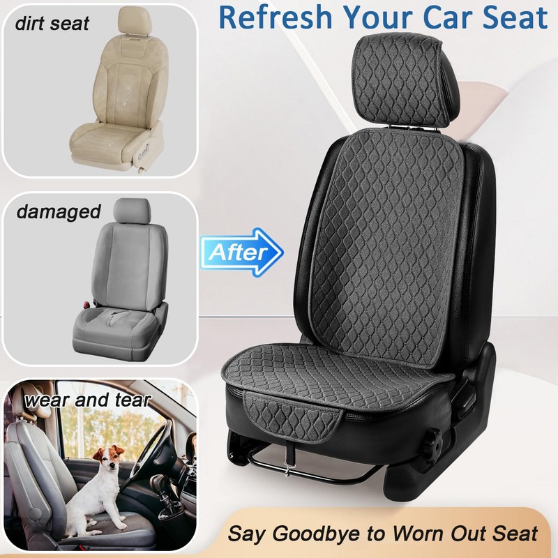 1 Pack Linen Car Seat Cover Front Seat Covers Soft