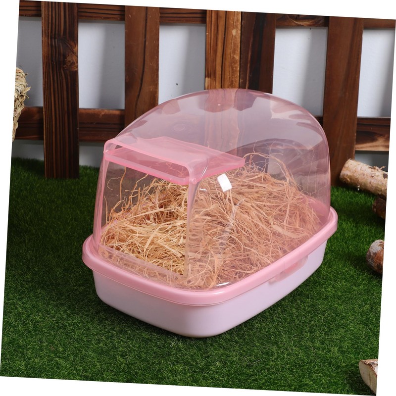 WOONEKY Chinchilla Sand Bath House for Pets Plastic Hamster Bathtub