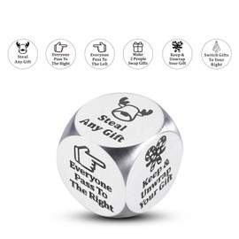 2025 Santa Swap Gift Exchange Dice - Christmas Stocking Stuffers 2025 New Exchange Dice Game, Christmas Party White Elephant Gifts for Friends Family Funny Gag Gift for Girls Boys Teens