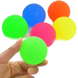 3 x Bouncy Balls Large Rubber Balls Neon XL Approx. 60 mm Spingball Colourful Party Bag Children