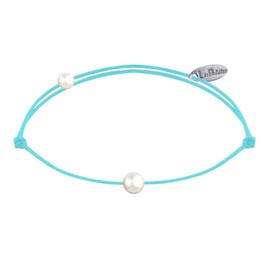 LES POULETTES BIJOUX - Bracelet Link Small White Cultured Pearl, Textile, Pearl