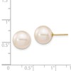 14k Yellow Gold 10-11mm White Freshwater Cultured Pearl Stud Earrings