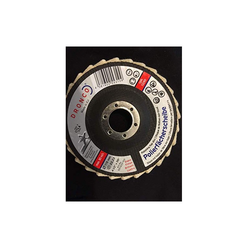 Shine - Polishing Wheel 4.52756" For Angle Grinders, Felt, Serrated