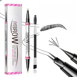 Magic Microblading Eyebrow Contouring Pencil - Eyebrow Pen,Brow Pencil 2-in-1 Dual-Ended - Precise Waterproof Brow Pen 2 Tipped Precise Waterproof With A Micro-Fork Tip Applicator