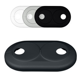 FUX Double Radiator Pipe Covers, Variable Pipe spacing, Hole Ø: 18mm, Plastic Radiator Pipe Collars, Heater Covers, Pipe Collars (18mm, Anthracite Gray RAL 7016)