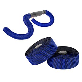 BESTYMXY Road Bike Handlebar Tapes, Professional Bicycle Handlebar Tape, Racing Bike Cycling Handle Wraps, 2 Rolls with End Plug (Blue)