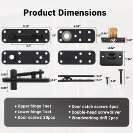 Stainless Steel Hidden Door Hinge, Swinging Pivot Hinge 360°Rotation, 570Lbs Load-Bearing, Hidden Door Hardware for Secret Door, Perfect Concealed Door Bookcase Hinge & Bookshelf