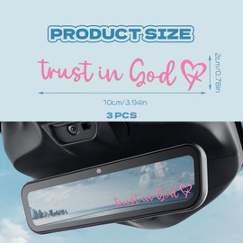 QZTYTY 3PCS Trust in God Rearview Mirror Decal, Car Mirror Stickers, Auto Rear View Mirror Decal, Car Accessories Self Affirmations Decal Universal for Bumper Window Mirror Water Bottle (Pink)
