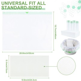 KIDOFLY 80 Pack Commode Liners with Absorbent Pads Set – 80 Universal Fit Commode Bucket Liners + 80 Heavy-Duty Absorbent Pads for Bedside Toilets – Leak-Proof, Easy Cleanup, Portable Toilet Solution