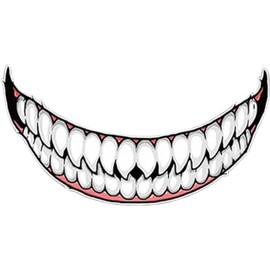 1 Pcs Helmet Decorative Decals - Smile Teeth Car Stickers - Helmet Stickers DIY Decorate Car and Decals - Motorcycle Self Adhesive Shark Teeth Sticker Bumper Stickers, Decals and Magnets