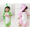 Kids' Summer Hooded Beach & Bath Towel Robe with Horn Design Green
