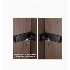 90 Right Angle Locks with Key Heavy Duty flip Door Latch,Upgraded Thickened and Lengthened Sliding Locks Door Lock hasp latchs Security Door Cabinet Closet Password Closet Hardware (Black)