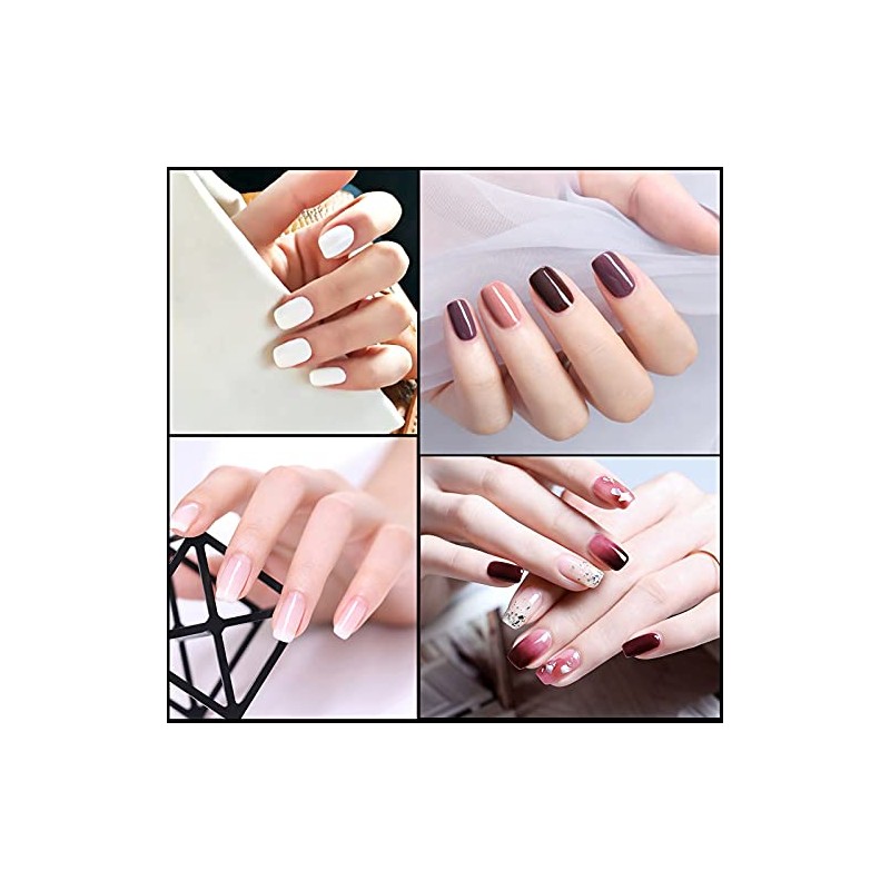Puntas de uñas cuadradas de media cubierta, 500 unidades, uñas