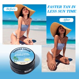 Self Tanner Cream for Body & Face - Natural Dark Sunless Tanning Lotion, Streak-Free & Quick Dry - Vegan Cruelty, Free Fake Tan & Quick Tan for Natural-Looking for Men & Women,Coconut | Honeyouth