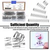 Wokape 100pcs 0.8mm Thick Compression Spring Assortment Kit, 5 Sizes