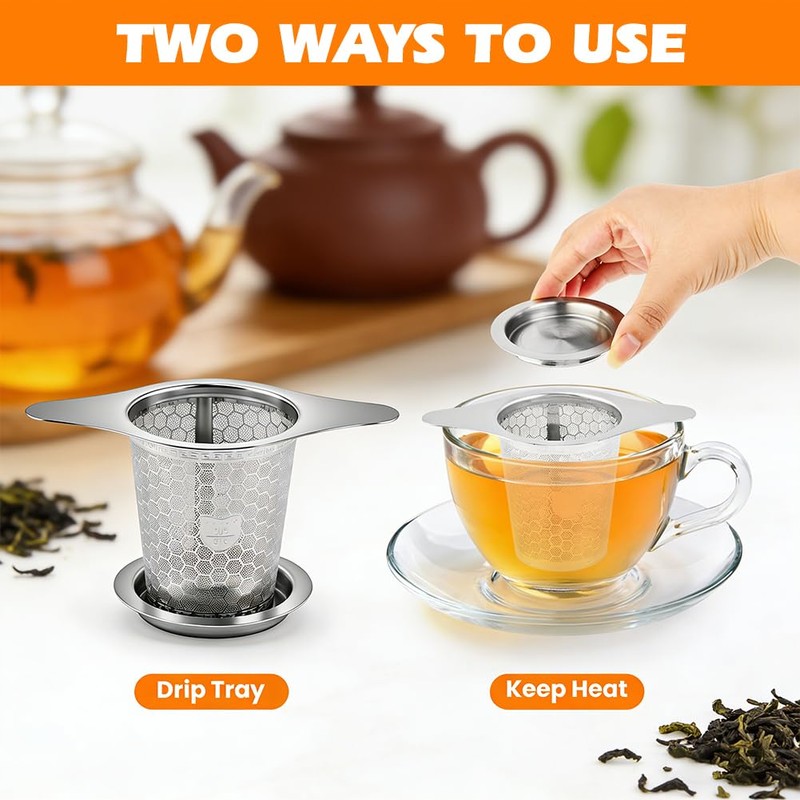 2-Pack Loose Leaf Tea Infusers, 316 Stainless Steel Strainers with