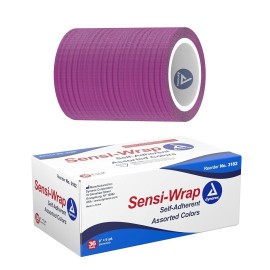 Dynarex 3182 Self-Adherent Bandage Rolls, 2" x 5 yds, Multicolor - Box of 36