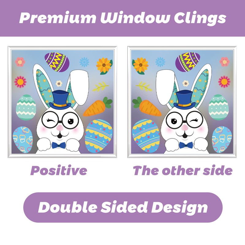 Easter Window Clings Decorations,121Pcs Easter Decorations for Glass Windows, Holiday