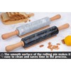 SIPARUI Marble Rolling Pin Set with Silicone Pastry Mat,Stainless Steel
