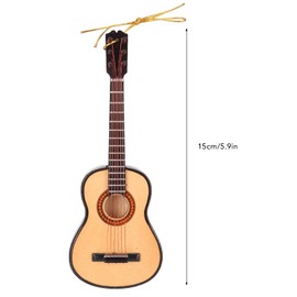 Guitar Ornament, Miniature Guitar Model, Wooden Guitar Musical Decoration, Musical Instrument, Gifts Decor for Guitarists and Guitar Enthusiasts