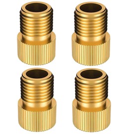 TCPENG® 4 PCS Presta to Schrader Bike Valve Adaptor, Brass Bike Pump Adapter Converter, Rubber Inner Ring, Inflate Bike Tyre with Standard Pump or Air Compressor