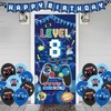Vlipoeasn Blue 8th Birthday Decorations for Boys, Video Game Level