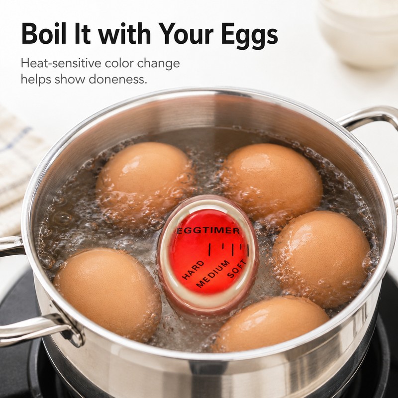 Color Changing Egg Timer for Boiling – Reusable Resin Egg