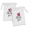 Ambesonne Thank You Fabric Pouch Set of 2, Heart in