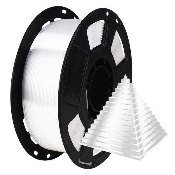 Silk Pearlescent Shiny Pearl White PLA Filament, 1kg 2.2lbs 1.75mm