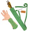 Green Bantoro Leather Archery Quiver with Matching Adjustable Arm Guard