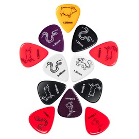 ENO MUSIC Celluloid Guitar Bass Picks with Cute Cartoons Character 12 Pack Includes Medium and Heavy Gauges