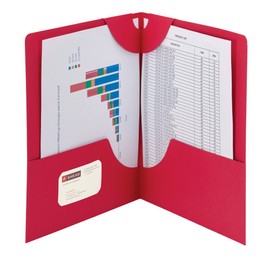 Smead Lockit Two-Pocket Heavyweight Folder, Letter Size, Red, 25 per Box (87980)