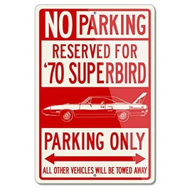 Plymouth Road Runner Superbird 1970 Coupe Reserved Parking Only Aluminum Sign (Large)