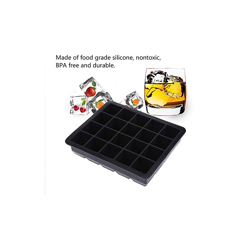 Greensen Bandeja Cubitos Silicona 20 Cavidades Negro 15x12x3cm
