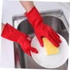 KOMBIUDA 4 Pairs Reusable Rubber Cleaning Gloves Skid Dishwashing Household