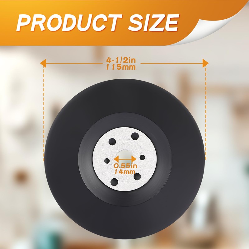 6 Pieces 4-1/2 Inch 14 mm Sanding Disc Backing Pads