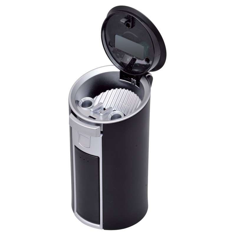 セイワ(SEIWA) 車内用品 灰皿 ラクすてソーラーアッシュ ドリンクホルダー型 ブラック LED付き W837