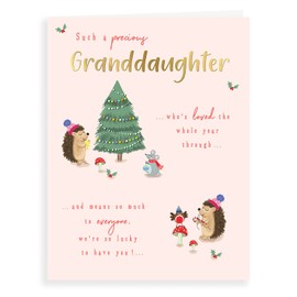 Piccadilly Greetings Character Christmas Card Granddaughter - 8 x 6 inches