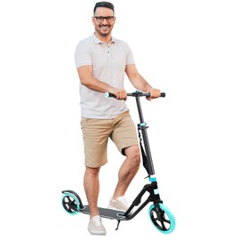 Adult Scooter - Folding, Adjustable Height, Big Wheels, Lightweight All-Aluminum Frame | Suitable for Teens 12+ | 265lbs Weight Limit