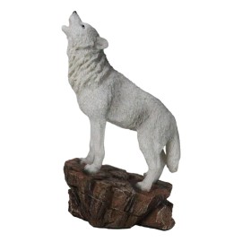 Ebros Gift Woodlands Wildlife Mystical Alpha Gray Wolf Howling to The Moon Figurine Decor